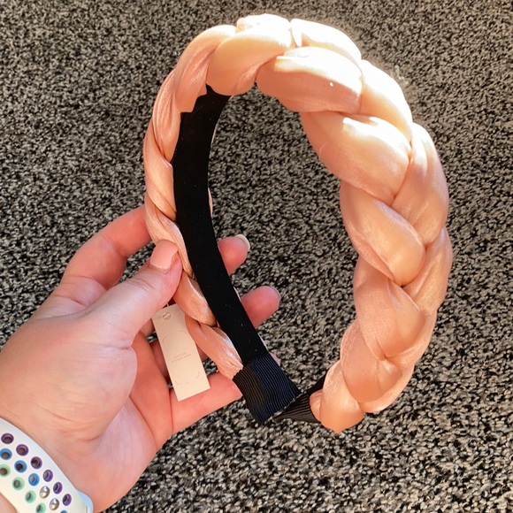 Francesca’s Blush Silk Braided Headband - Picture 2 of 4